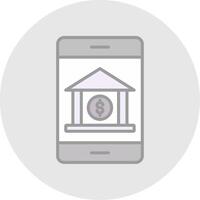 bank app linje fylld ljus ikon vektor