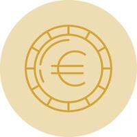 Euro Münze Linie Gelb Kreis Symbol vektor