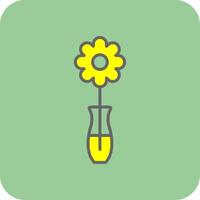 blomma fylld gul ikon vektor