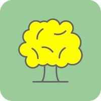träd fylld gul ikon vektor