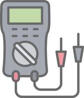 multimeter linje fylld ljus ikon vektor