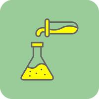 kemikalier fylld gul ikon vektor