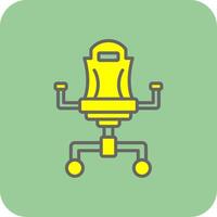 gaming stol fylld gul ikon vektor