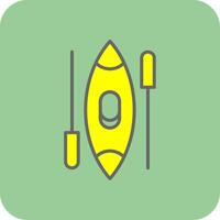 Kanu gefüllt Gelb Symbol vektor