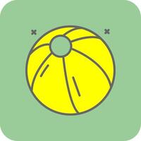 Strand Ball gefüllt Gelb Symbol vektor