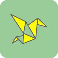 Origami gefüllt Gelb Symbol vektor