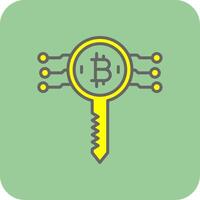 bitcoin nyckel fylld gul ikon vektor
