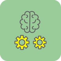 Gehirn Ausbildung gefüllt Gelb Symbol vektor