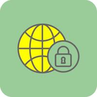 global Sicherheit gefüllt Gelb Symbol vektor