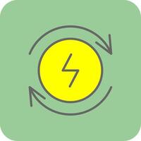 elektricitet fylld gul ikon vektor