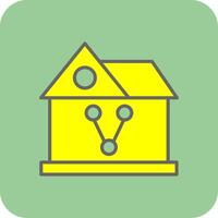 Teilen Haus gefüllt Gelb Symbol vektor
