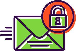 Mail Schutz gefüllt Design Symbol vektor