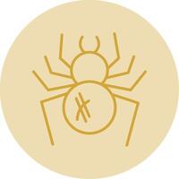 Spinne Linie Gelb Kreis Symbol vektor