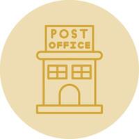 posta kontor linje gul cirkel ikon vektor