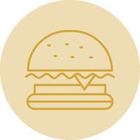 Burger schnell Essen Linie Gelb Kreis Symbol vektor