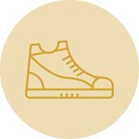Sneaker Linie Gelb Kreis Symbol vektor