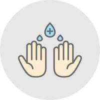 Hand waschen Linie gefüllt Licht Symbol vektor