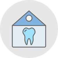 Dental Klinik Linie gefüllt Licht Symbol vektor