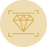 Diamant Linie Gelb Kreis Symbol vektor