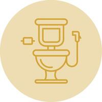 Toilette Linie Gelb Kreis Symbol vektor