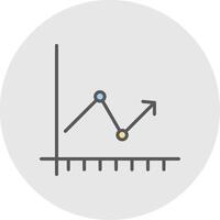 pil Diagram linje fylld ljus ikon vektor