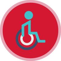 handikappade patient platt mång cirkel ikon vektor