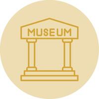 museum linje gul cirkel ikon vektor