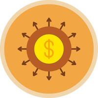 budget utgifterna platt mång cirkel ikon vektor