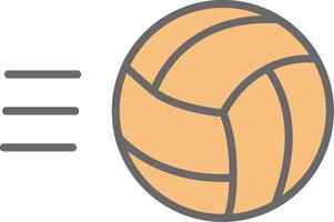 Volley Ball Linie gefüllt Licht Symbol vektor