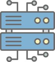 Datenbank die Architektur Linie gefüllt Licht Symbol vektor