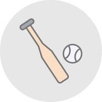 baseboll linje fylld ljus ikon vektor