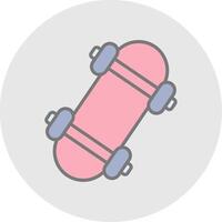 Skateboard Linie gefüllt Licht Symbol vektor