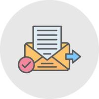 senden Mail Linie gefüllt Licht Symbol vektor