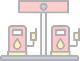 bensin station linje fylld ljus ikon vektor