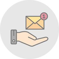 Email Linie gefüllt Licht Symbol vektor