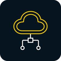 Wolke Computing Linie rot Kreis Symbol vektor