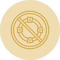 verboten Zeichen Linie Gelb Kreis Symbol vektor