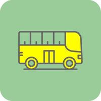 stad buss fylld gul ikon vektor