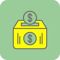 Geld Box gefüllt Gelb Symbol vektor