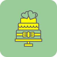Hochzeit Kuchen gefüllt Gelb Symbol vektor