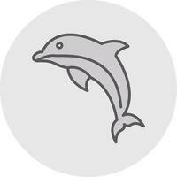 delfin linje fylld ljus ikon vektor