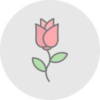 Rose Linie gefüllt Licht Symbol vektor