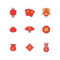 Set von Giong Xi Fa Cai Symbol vektor