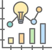 Bar Diagramm Linie gefüllt Licht Symbol vektor