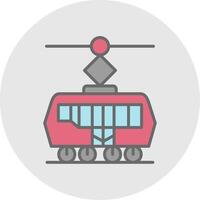 Straßenbahn Linie gefüllt Licht Symbol vektor