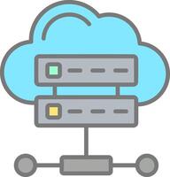 Wolke Datenbank Linie gefüllt Licht Symbol vektor