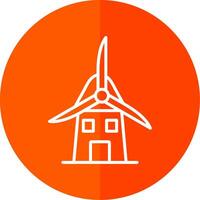 Windmühle Linie rot Kreis Symbol vektor