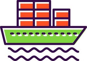 Container Schiff gefüllt Design Symbol vektor