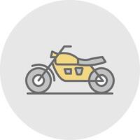 motorcyklar linje fylld ljus ikon vektor