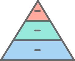 Pyramide Diagramme Linie gefüllt Licht Symbol vektor